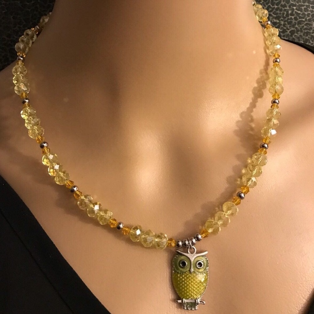 Artisan Made Sunshine Owl Necklace